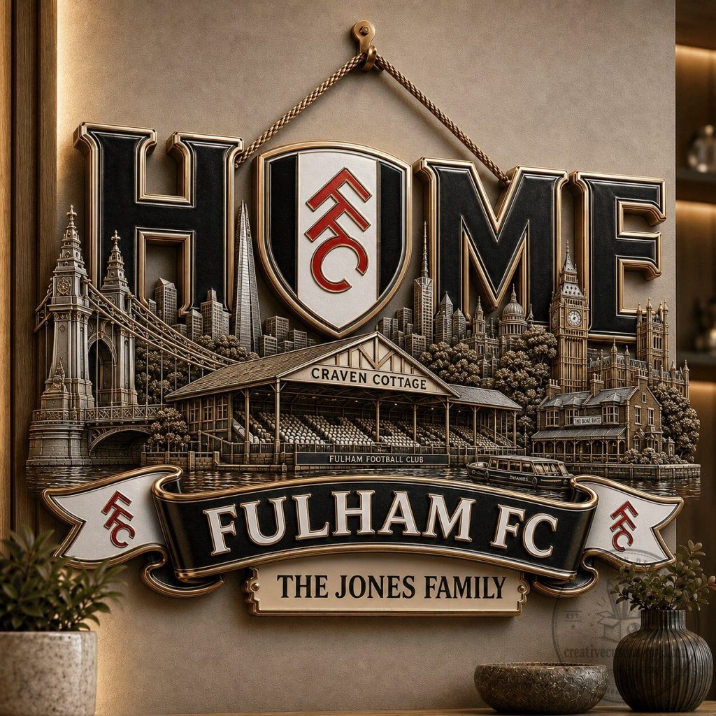 Fulham Football Club Craven Cottage Stadium Home Decor Wall Sign