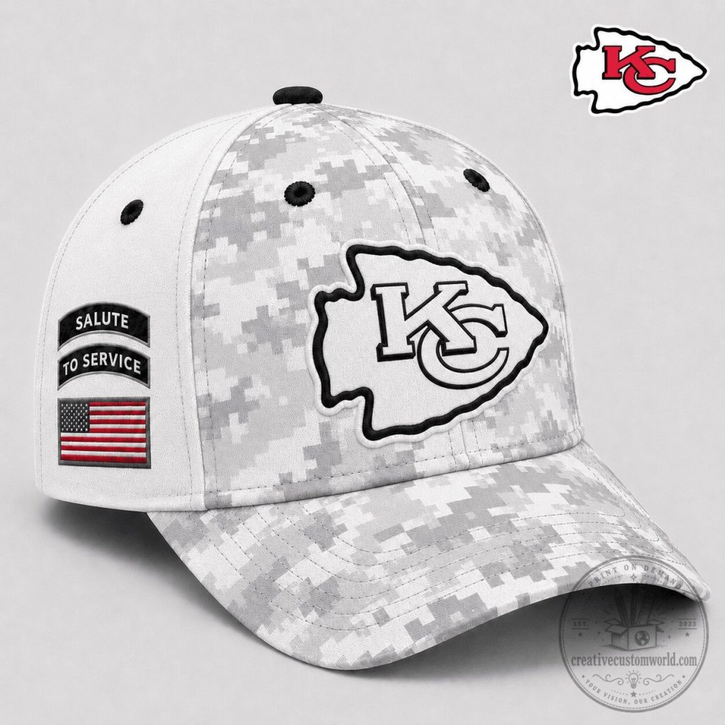 Kansas City Chiefs NFL Salute To Service Digital Camouflage Cap Hat Kansas City Chiefs NFL Salute To Service Digital Camouflage Cap Hat