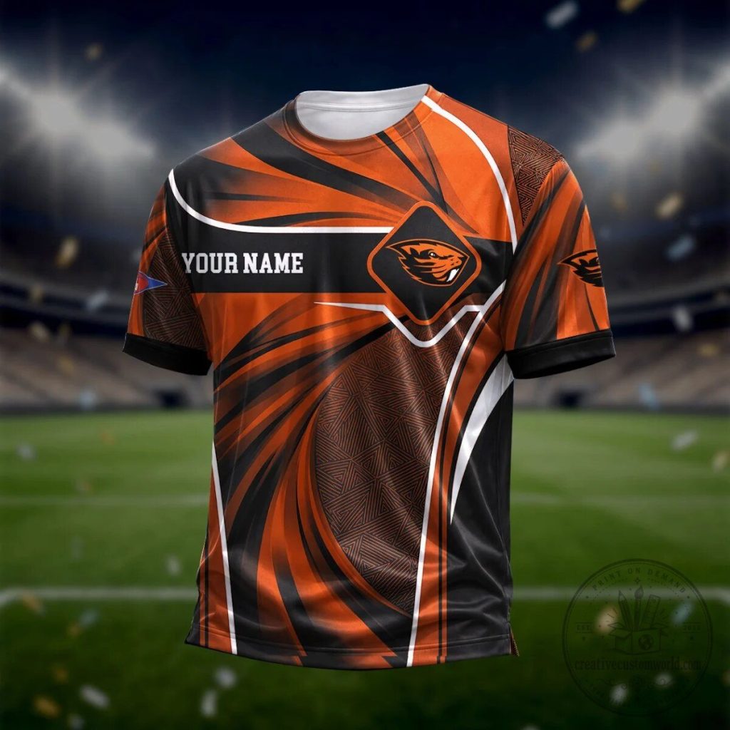 Oregon State Beavers Personalized Orange Black Custom Sports Jersey Oregon State Beavers Personalized Orange Black Custom Sports Jersey