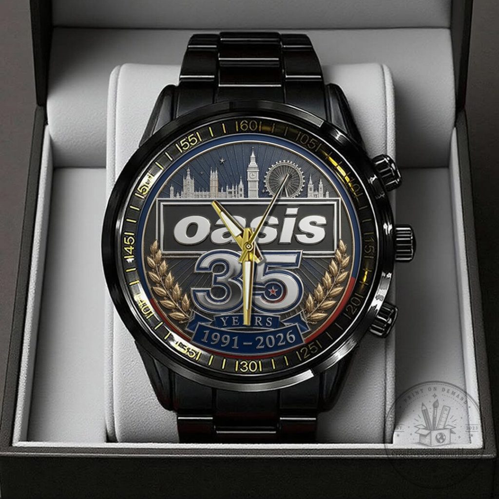 Oasis 35th Anniversary Black Stainless Steel Chronograph Watch