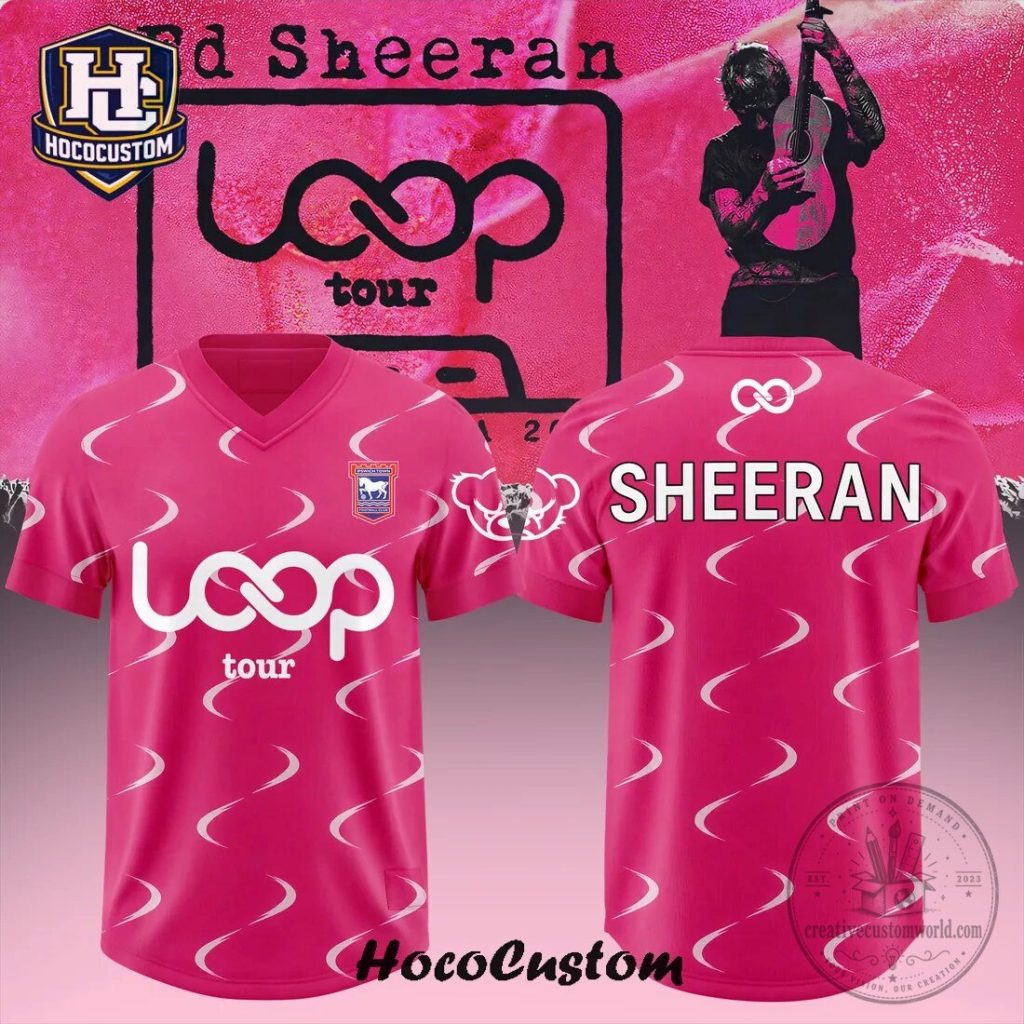 Ed Sheeran Loop Tour Ipswich Town Pink Football Jersey