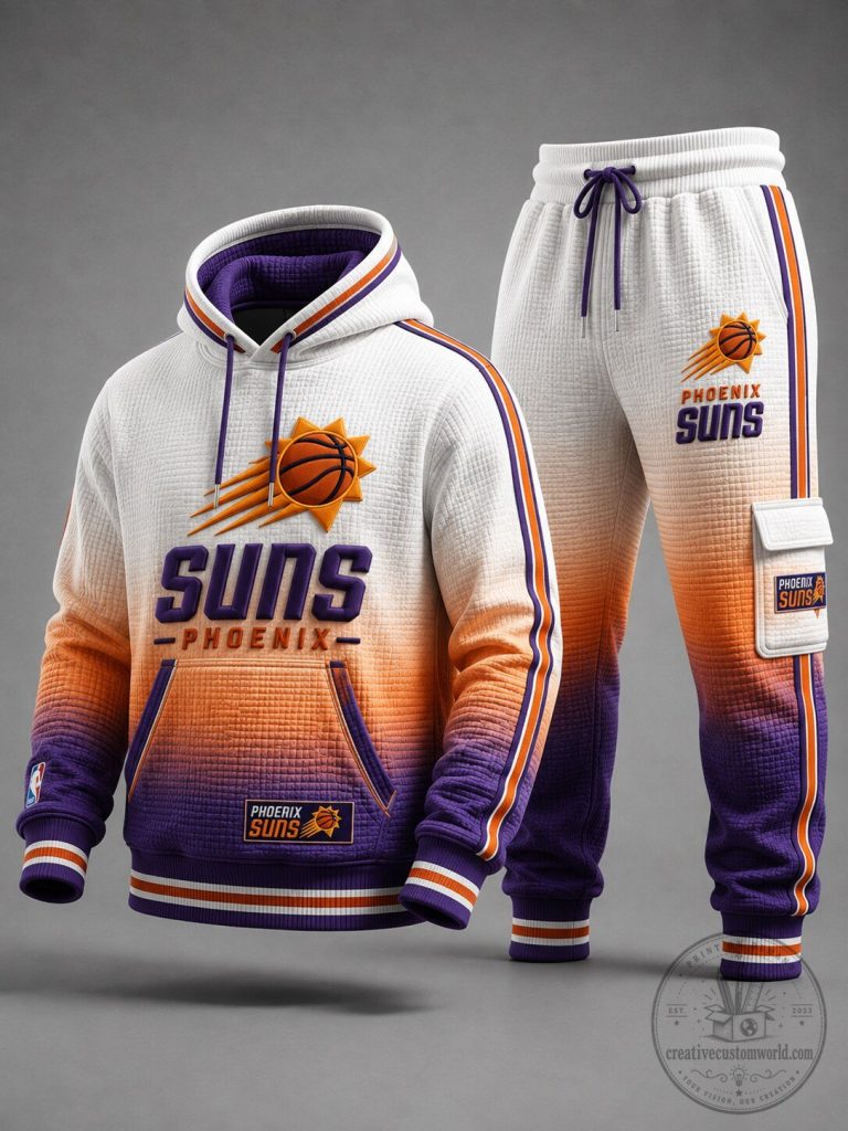 Phoenix Suns Basketball Team Gradient Hoodie and Jogger Pants Set