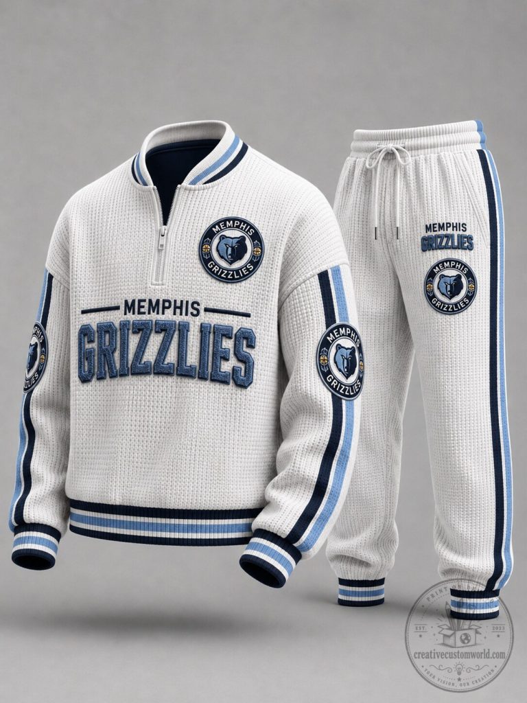 Memphis Grizzlies Embroidered Quarter-Zip Pullover and Jogger Pants Set