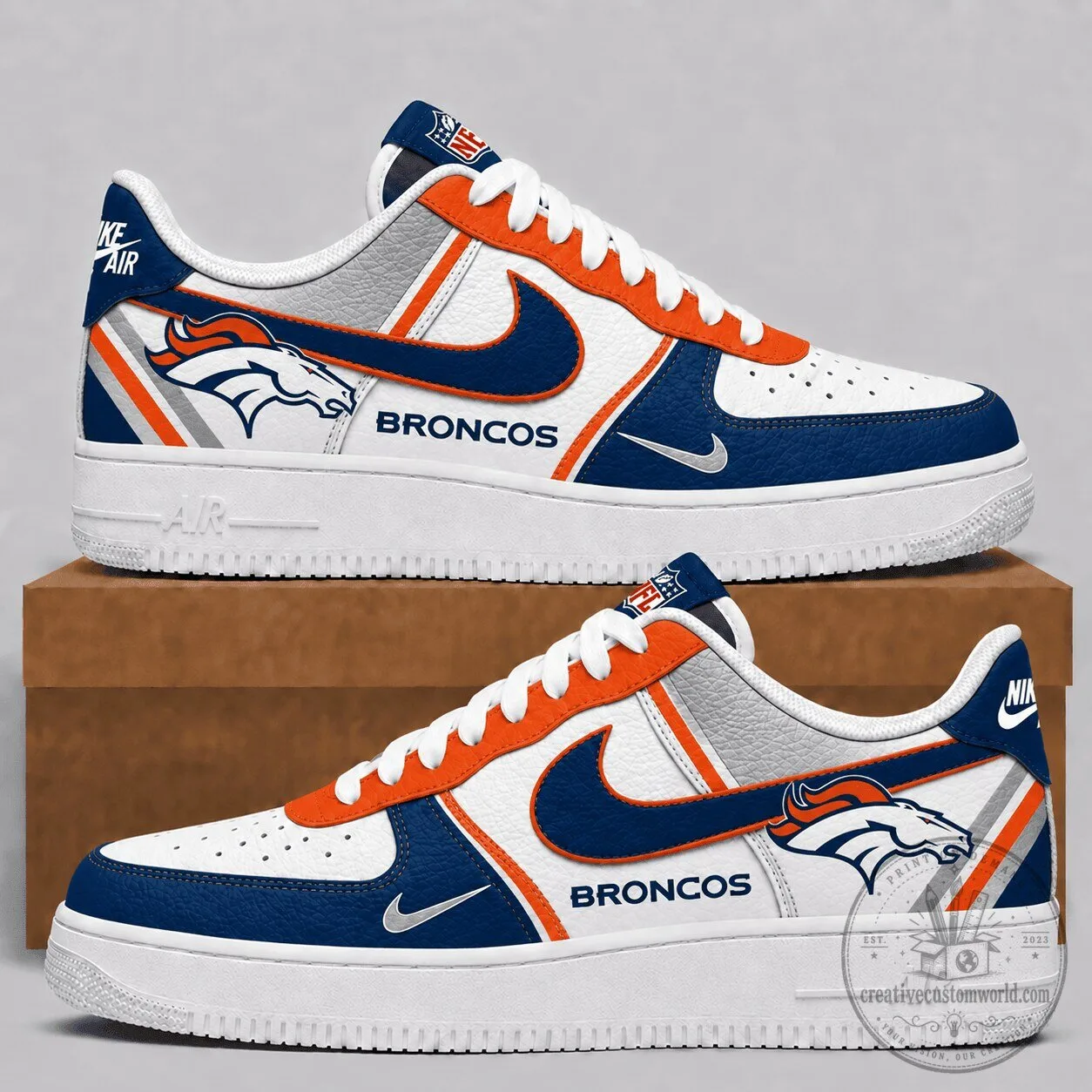 Denver Broncos NFL Team Custom Air Force Sneakers Shoes