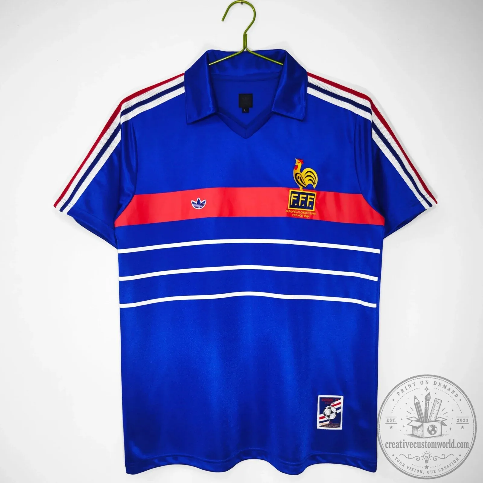 France National Football Team 1984 Home Retro Soccer Jersey