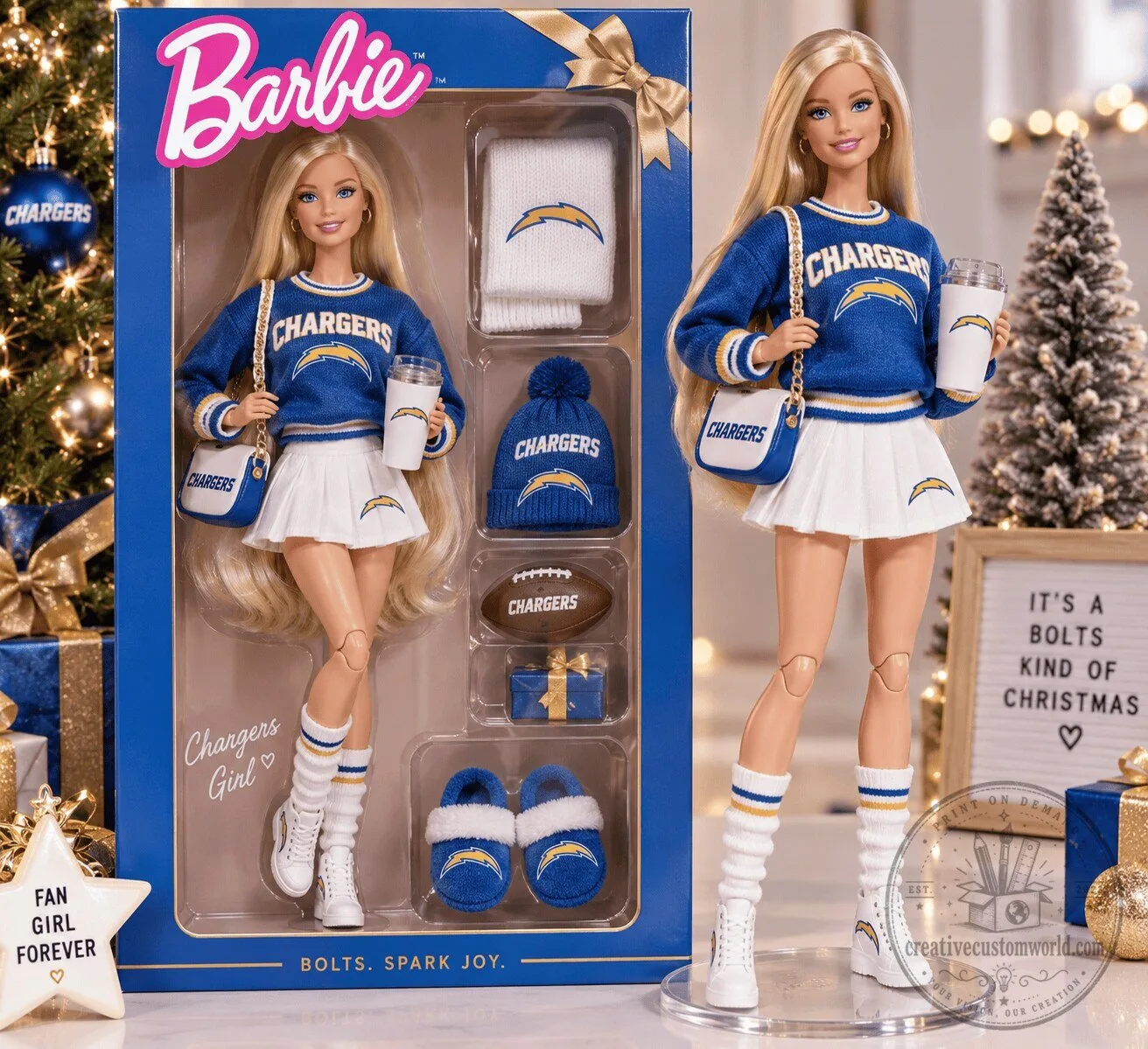 Barbie Los Angeles Chargers Football Fan Doll with Accessories