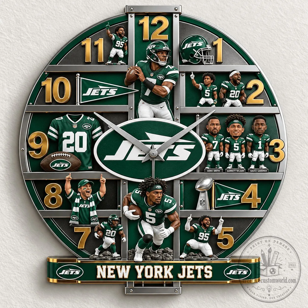 New York Jets NFL Football Team Wall Clock Special Gift For Fan Love Home Decor