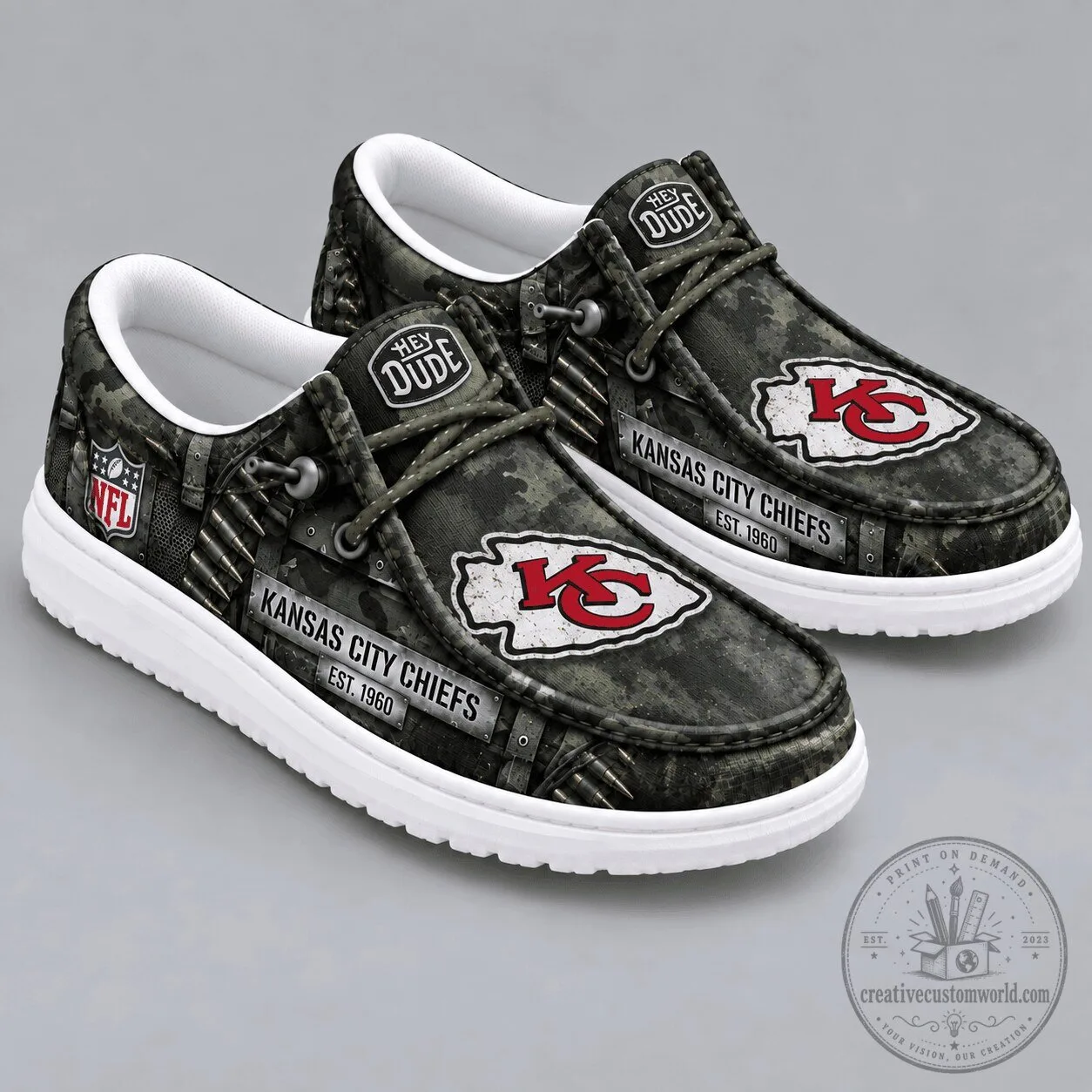 Kansas City Chiefs Camouflage Casual Loafer Shoes for Men and Women