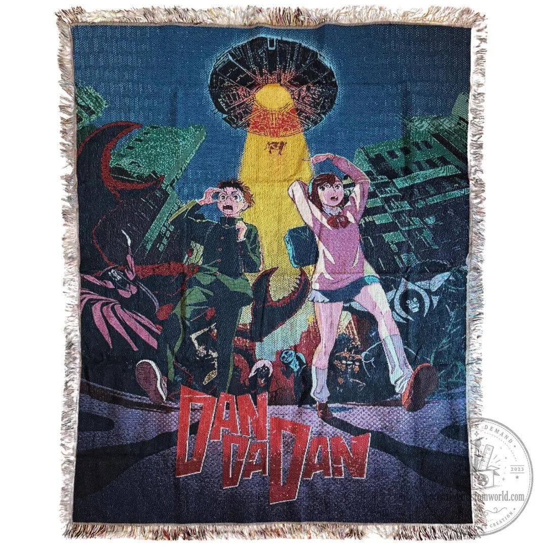 Dandadan Anime Manga Okarun and Momo Ayase Woven Throw Blanket