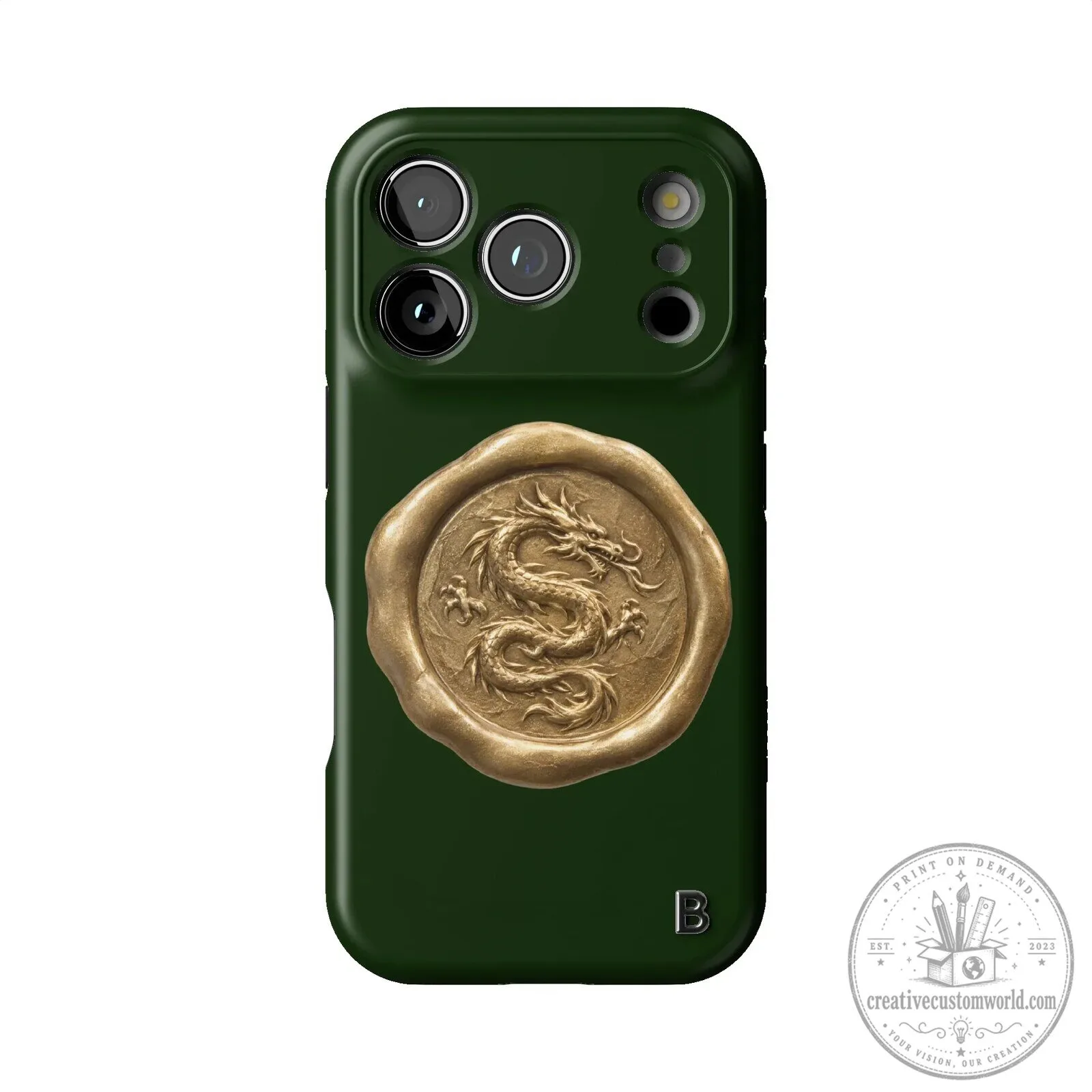 Draco Malfoy Dragon Seal Statement Dark Green iPhone Phone Case