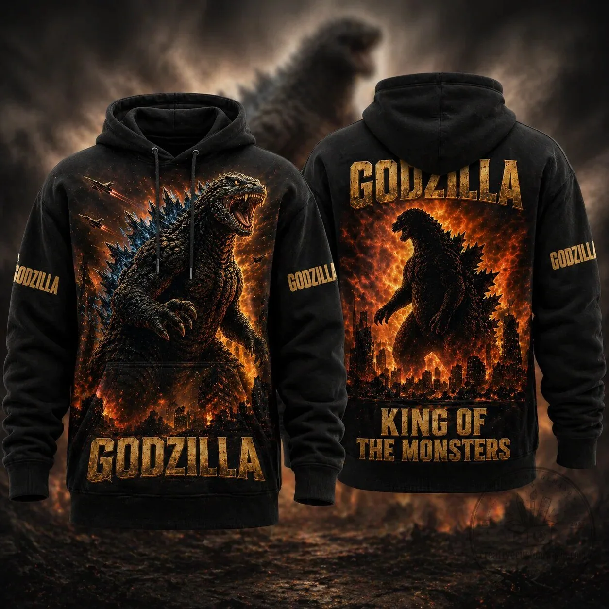 Godzilla King of the Monsters Classic Movie Black Graphic T-Shirt 6 Godzilla King of the Monsters Classic Movie Black Graphic T-Shirt